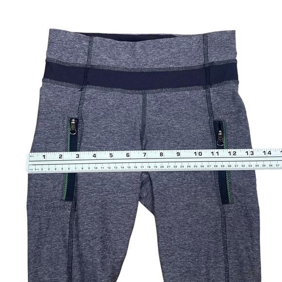 Lululemon Inspire Tight II Heathered Blue Navel Mesh Insert Leggings SZ 2 - Picture 12 of 15